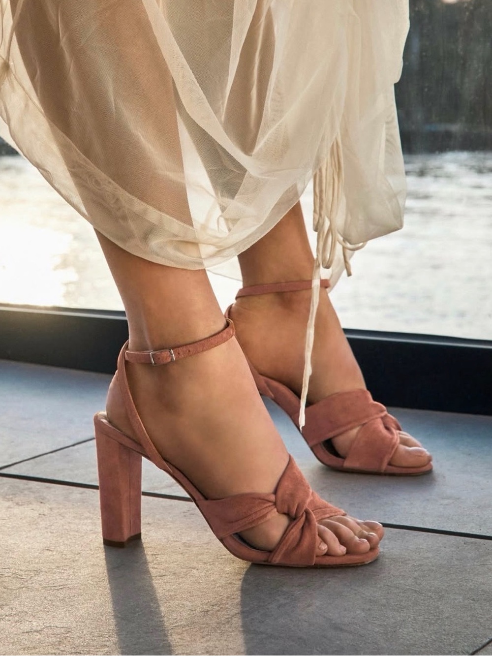 Inez Isabel Heels in Clay Pink Suede size 8